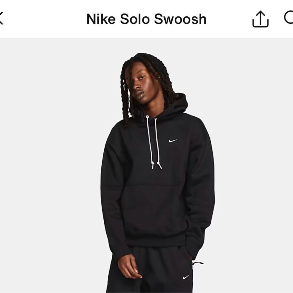 Nike Black Sweatshirt Hoodie: Solo Swoosh